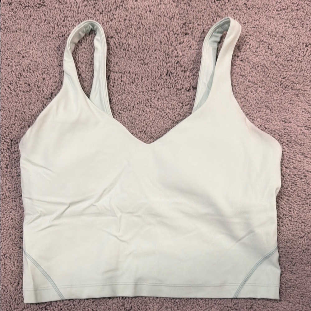 Minimal V-Neck Crop Tank Top in Light Gray